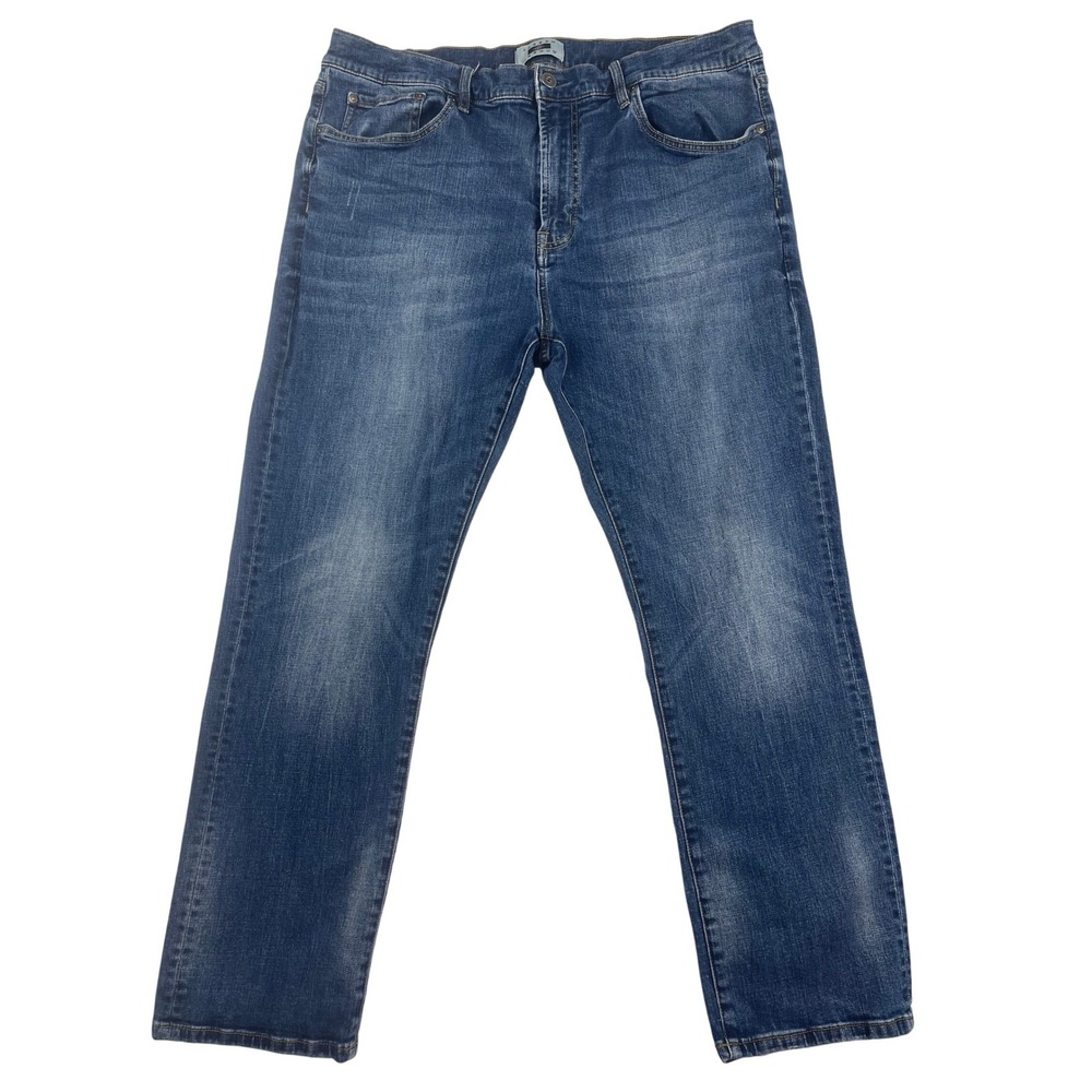 Joseph Abboud Men Slim Fit‎ Blue Distressed Wash Denim Jeans SZ 40x30 Preowned -